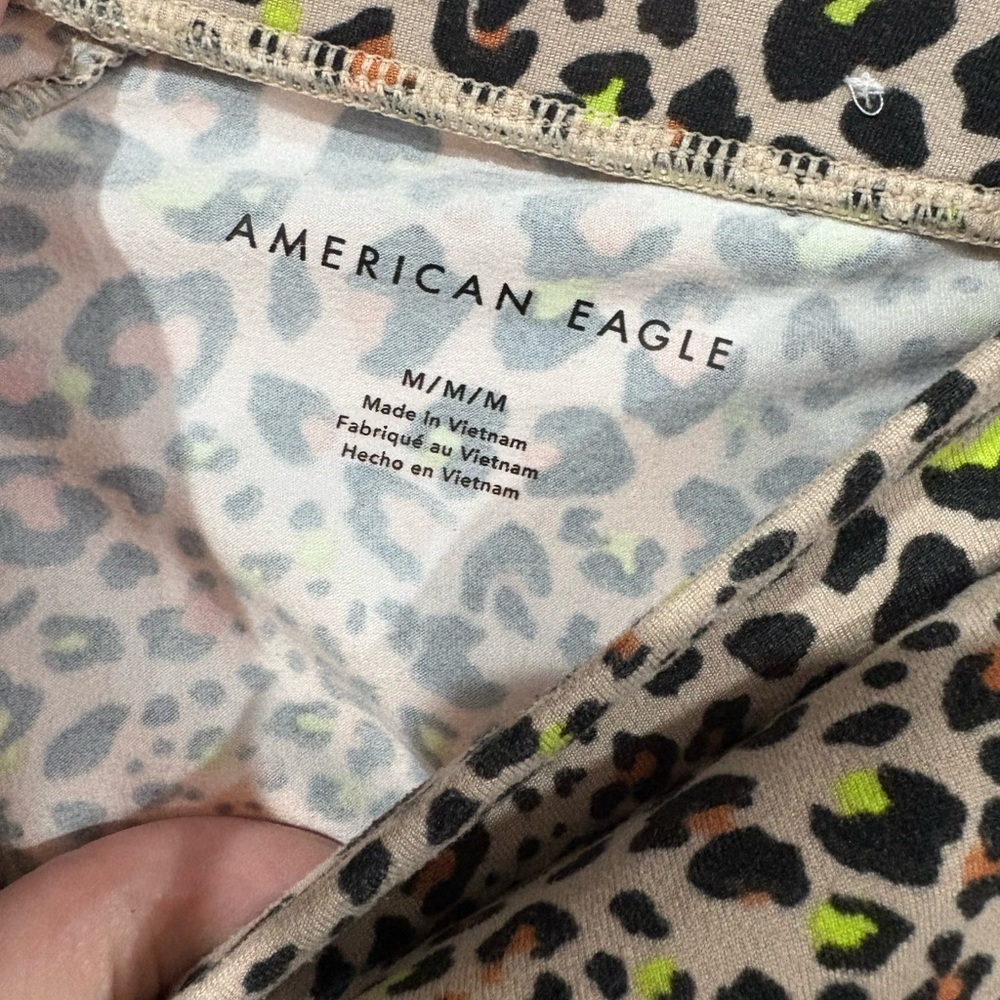 American Eagle Outfitters Orange and Black Cheetah Print Bike Shorts - Picture 3 of 4